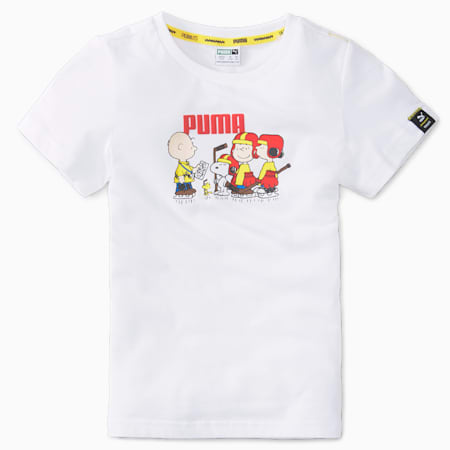 PUMA x PEANUTS Kids' T-Shirt, Puma White, small-IND