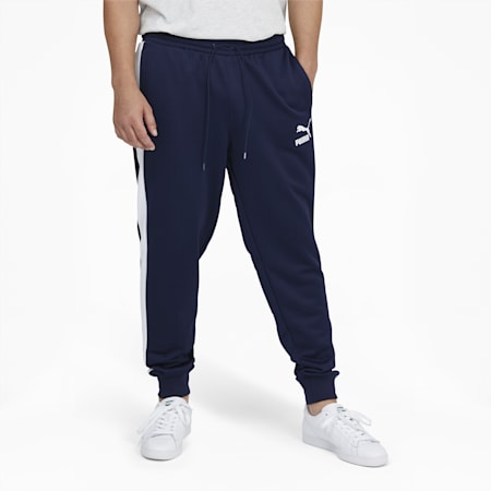Iconic T7 Men's Track Pants Big And Tall, Peacoat-Puma White, small
