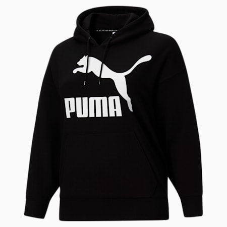 Felpa con cappuccio Classics Logo da donna, Puma Black, small