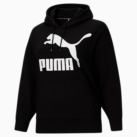 Sudadera con capucha y logo Classics PL para mujer, Puma Black, pequeño