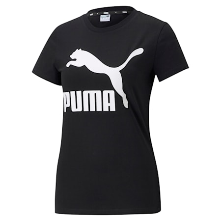 Camiseta Classics con logotipo para mujer, Puma Black, pequeño