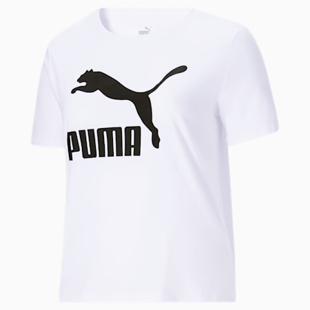 Camiseta con logo Classics PL para mujer, Puma White, pequeño