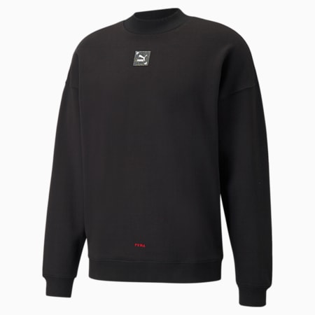 RE.GEN Oversized Relaxed Fit Unisex Sweat Shirt, Puma Black, small-IND