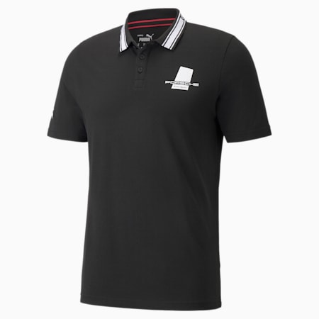 Porsche Legacy Men's Polo Shirt, Puma Black, small-SEA
