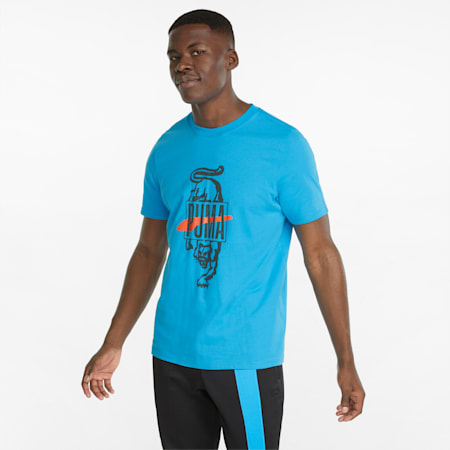 Qualifier Short Sleeve Men's Basketball Tee, Bleu Azur, small-SEA