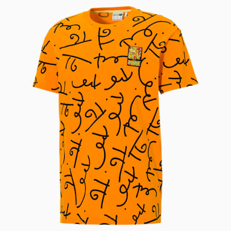 PUMA x BRITTO AOP Relaxed Fit Unisex T-Shirt, Bright Marigold-AOP, small-IND