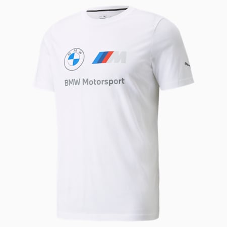BMW M Motorsport Essentials Logo Men's Tee, Puma White, small-AUS