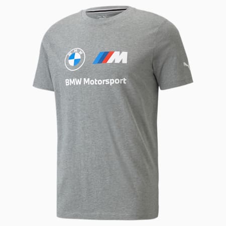 BMW M Motorsport Essentials Logo Men's Tee, Medium Gray Heather, small