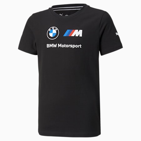 BMW M Motorsport Essentials Logo Youth Tee, Puma Black, small-PHL