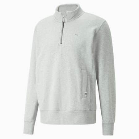 MMQ Mock Neck Sweater, Light Gray-Heather BC02, small