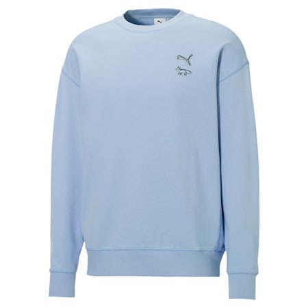 PUMA x MAISON KITSUNÉ Sweatshirt mit Rundhalsausschnitt, Chambray Blue, small