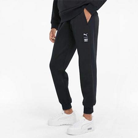 PUMA x FIRST MILE Double Knit Women's Jogger Pants, Puma Black, small-THA