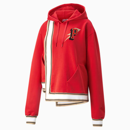 PUMA x June Ambrose High Court Hope Women's Basketball Hoodie, Urban Red, small-AUS