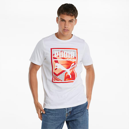 Graphic Box Logo Play Men's Tee, Puma White-4, small-PHL