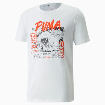 Dylan Short Sleeve Men's Basketball Tee, Puma White-Puma Black, small