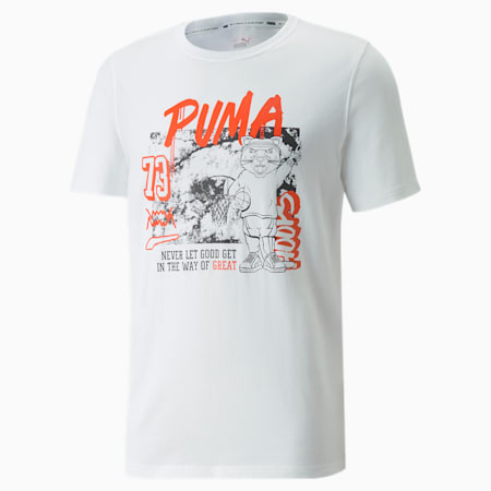 Dylan Short Sleeve Men's Basketball Tee, Puma White-Puma Black, small-PHL