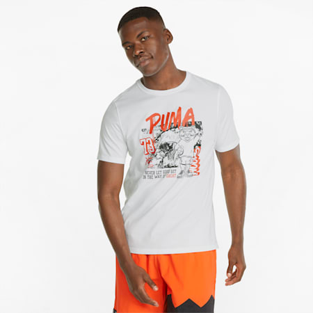 Dylan Short Sleeve Men's Basketball Tee, Puma White-Puma Black, small-SEA