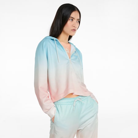 Gloaming AOP Relaxed Fit Women's Hoodie, Eggshell Blue-Gloaming, small-IND