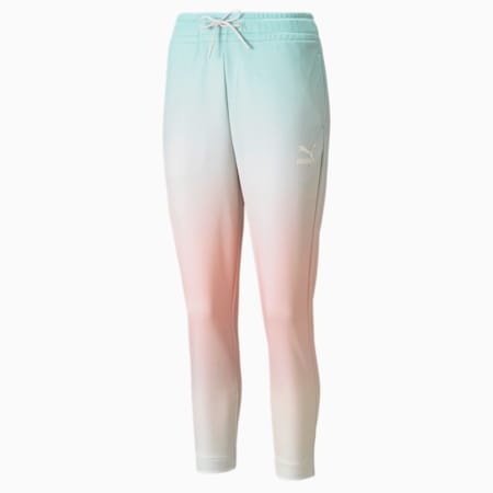 Gloaming AOP Regular Fit Knitted Women's Slim Pants, Eggshell Blue-Gloaming, small-IND