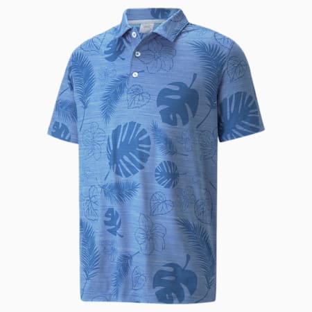 Polo de Golf CLOUDSPUN Leaves ’n Flowers Homme, Bright Cobalt Heather, small
