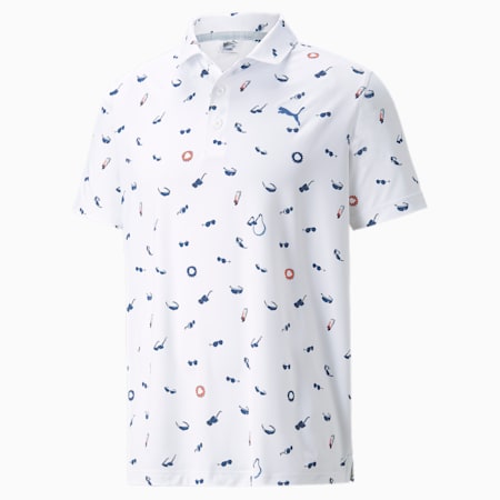 Mattr Sunnies Men's Golf Polo Shirt, Bright White-Bright Cobalt, small-GBR