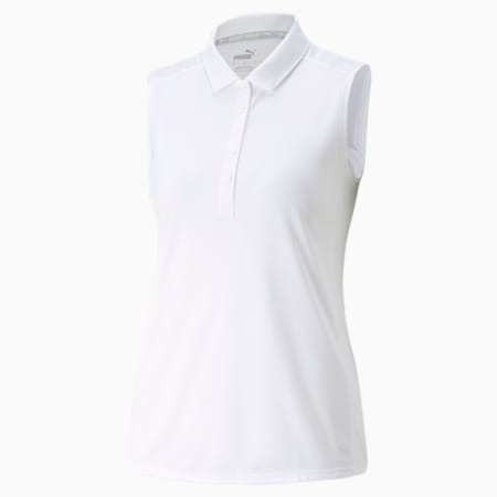 Damska golfowa koszulka polo Gamer bez rękawów, Bright White, small
