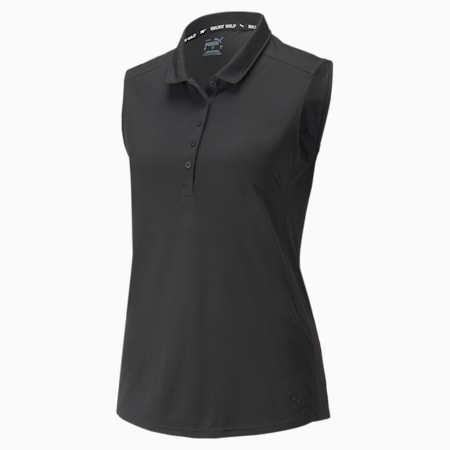 Ärmelloses Gamer Damen Golf Poloshirt, Puma Black, small