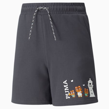 PUMA x Animal Crossing™: New Horizons Youth Shorts, Phantom Black, small-AUS