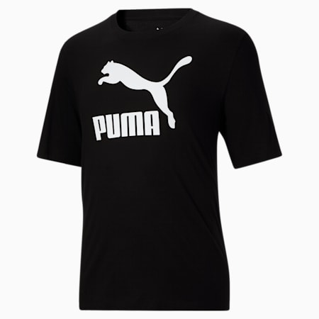 Camiseta con logo Classics Tee BT para hombre, Puma Black-Puma White, pequeño
