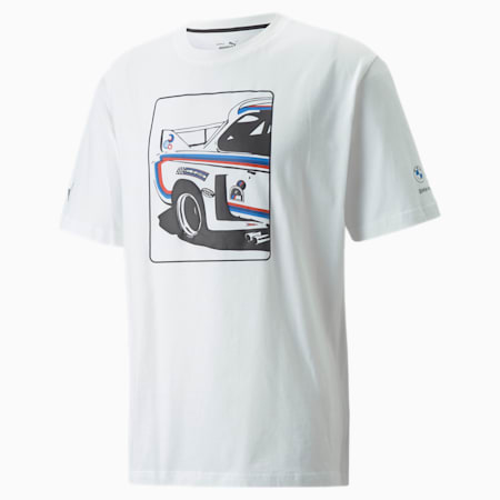 BMW M Motorsport Statement Graphic Men's  T-shirt, Puma White, small-IND
