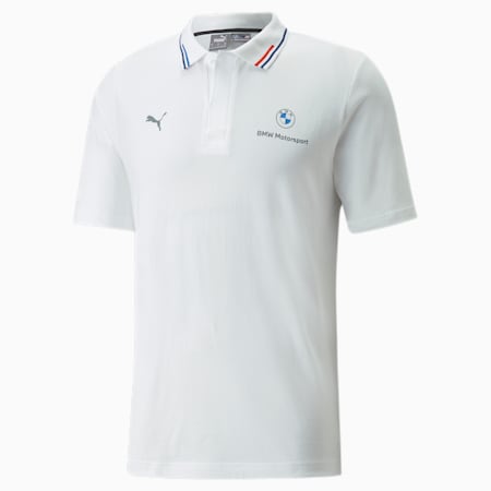 BMW M Motorsport Men's Polo Shirt, Puma White, small-SEA