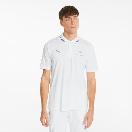 BMW M Motorsport Men's Polo Shirt, Puma White, small-SEA