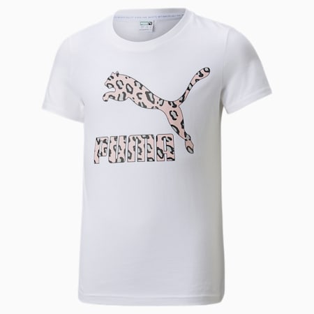 T-shirt Summer Roar Logo da ragazzo, Puma White, small