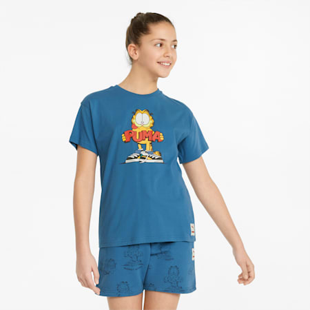 PUMA x GARFIELD Graphic Jugend T-Shirt, Vallarta Blue, small