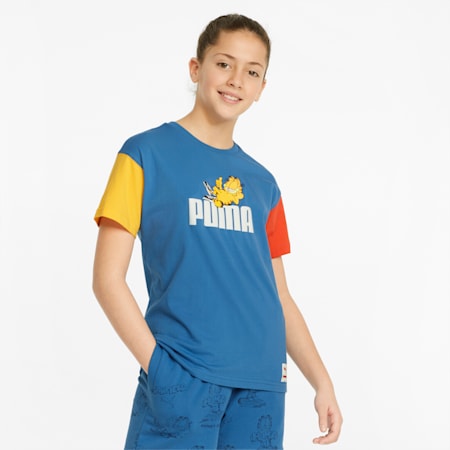PUMA x GARFIELD Jugend T-Shirt, Vallarta Blue, small