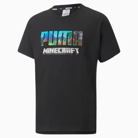 PUMA x MINECRAFT Relaxed Jugend T-Shirt, Puma Black, small