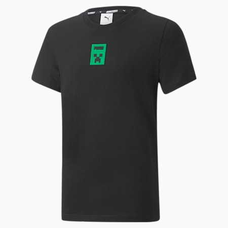 T-shirt grafica PUMA x MINECRAFT da ragazzo, Puma Black, small