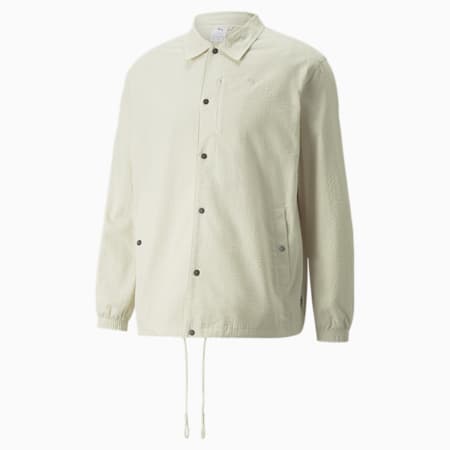 MMQ Seersucker Shirt Jacket, Pristine, small