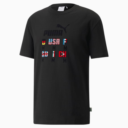 The NeverWorn Graphic Herren-T-Shirt, Puma Black, small