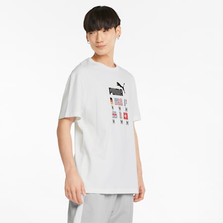 The NeverWorn Graphic Herren-T-Shirt, Puma White, small