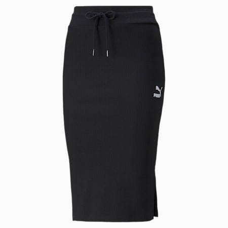 Classics Ribbed Midi Women's Skirt, Puma Black, small-PHL