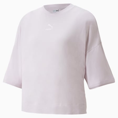 Classics Damen-T-Shirt mit Seitenschlitz, Lavender Fog, small