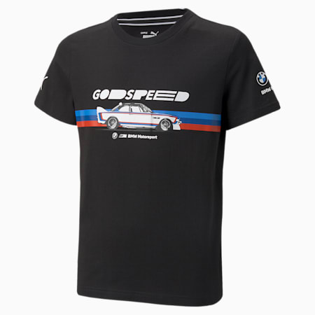 BMW M Motorsport Car Graphic Youth Tee, Cotton Black, small-PHL