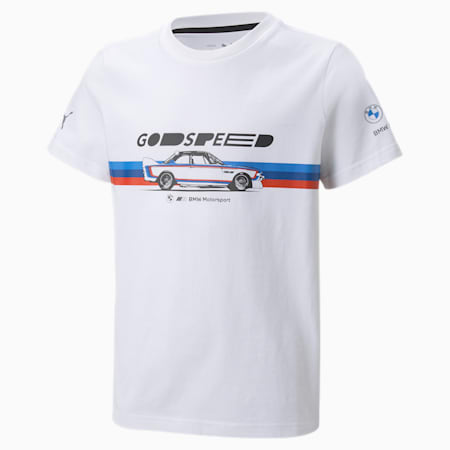 BMW M Motorsport Car Graphic Youth Tee, Puma White, small-PHL