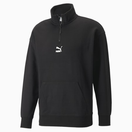 Classics Herren-Trainings-Sweatshirt mit halbem Reißverschluss und Rundhalsausschnitt, Puma Black, small