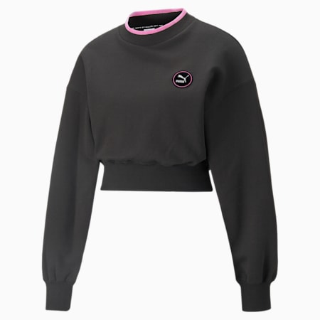 SWxP Crew Neck Women's Sweatshirt, Puma Black, small-PHL