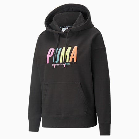 SWxP Graphic Women's Hoodie, Puma Black, small-PHL