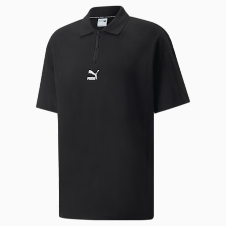 Classics Boxy Zip Men's Polo Shirt, Puma Black, small