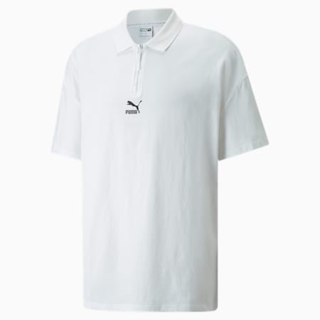 Classics Boxy Zip Men's Polo Shirt, Puma White, small