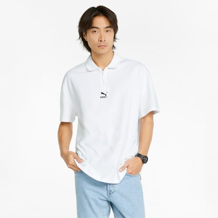 Classics Boxy Zip Men's Polo Shirt, Puma White, small-SEA